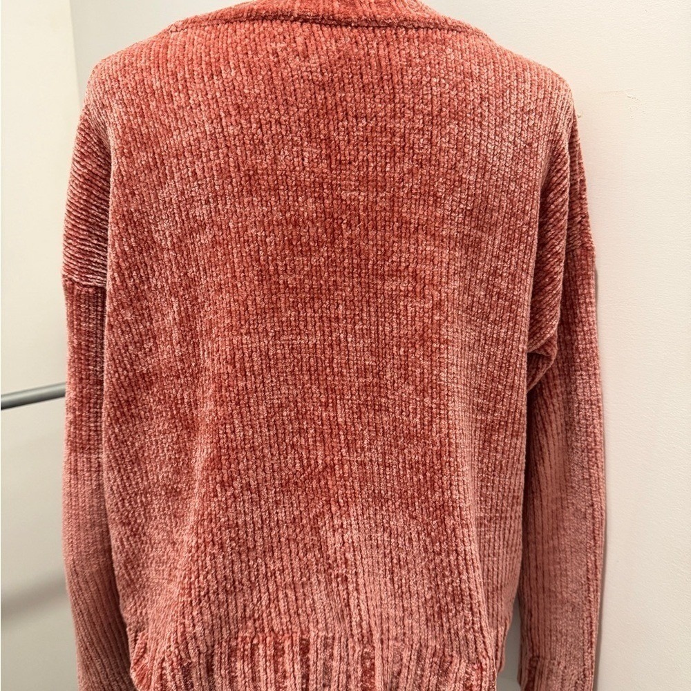 Aerie Women Terracotta Orange Chenille Knit Crewneck Oversized Sweater Small - Picture 5 of 9